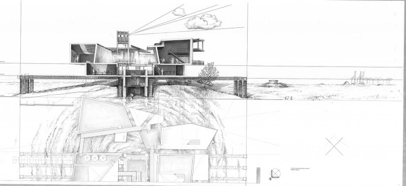 Section drawing by MArch student Kayleigh Buttigieg as part of the Design 4B project.