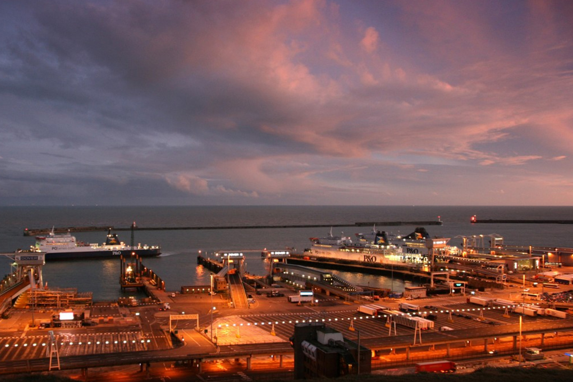 Port of Dover at night