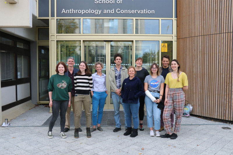 Staff and Students outside the School of Anthropology and Conservation