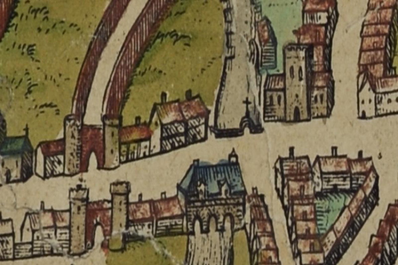 16th-century map of Canterbury