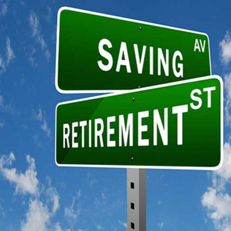 street sign with Saving Avenue and Retirement Street on it