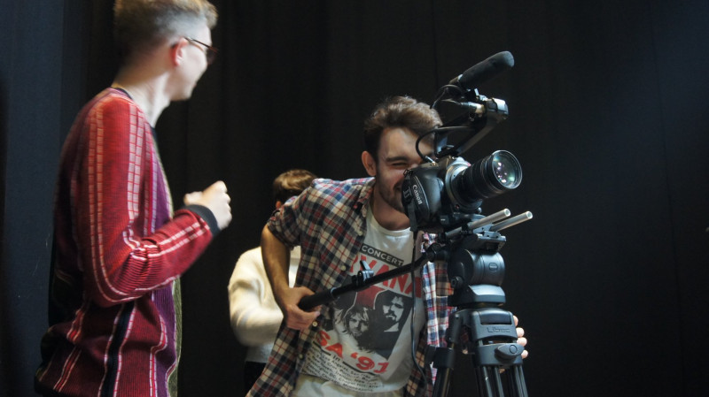 MA in Film with Practice students operate cameras