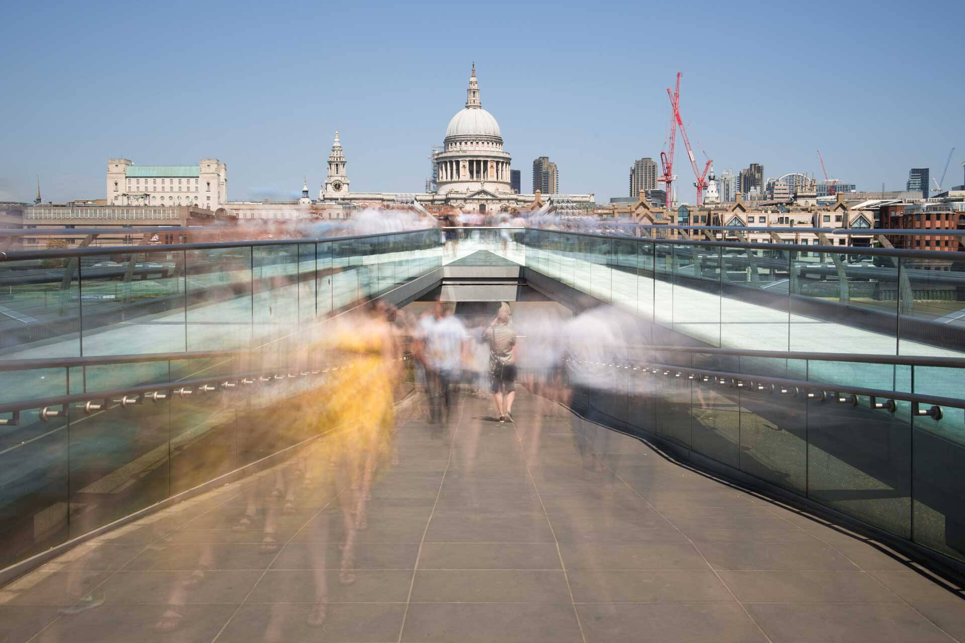 View of St. Paul's Cathedral from the Millennium Bridge in London