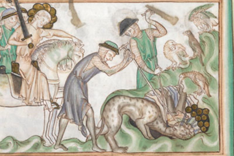 An image from the Apocalypse, the False Prophet and those who wear the mark of the Beast are thrown into the fiery lake.