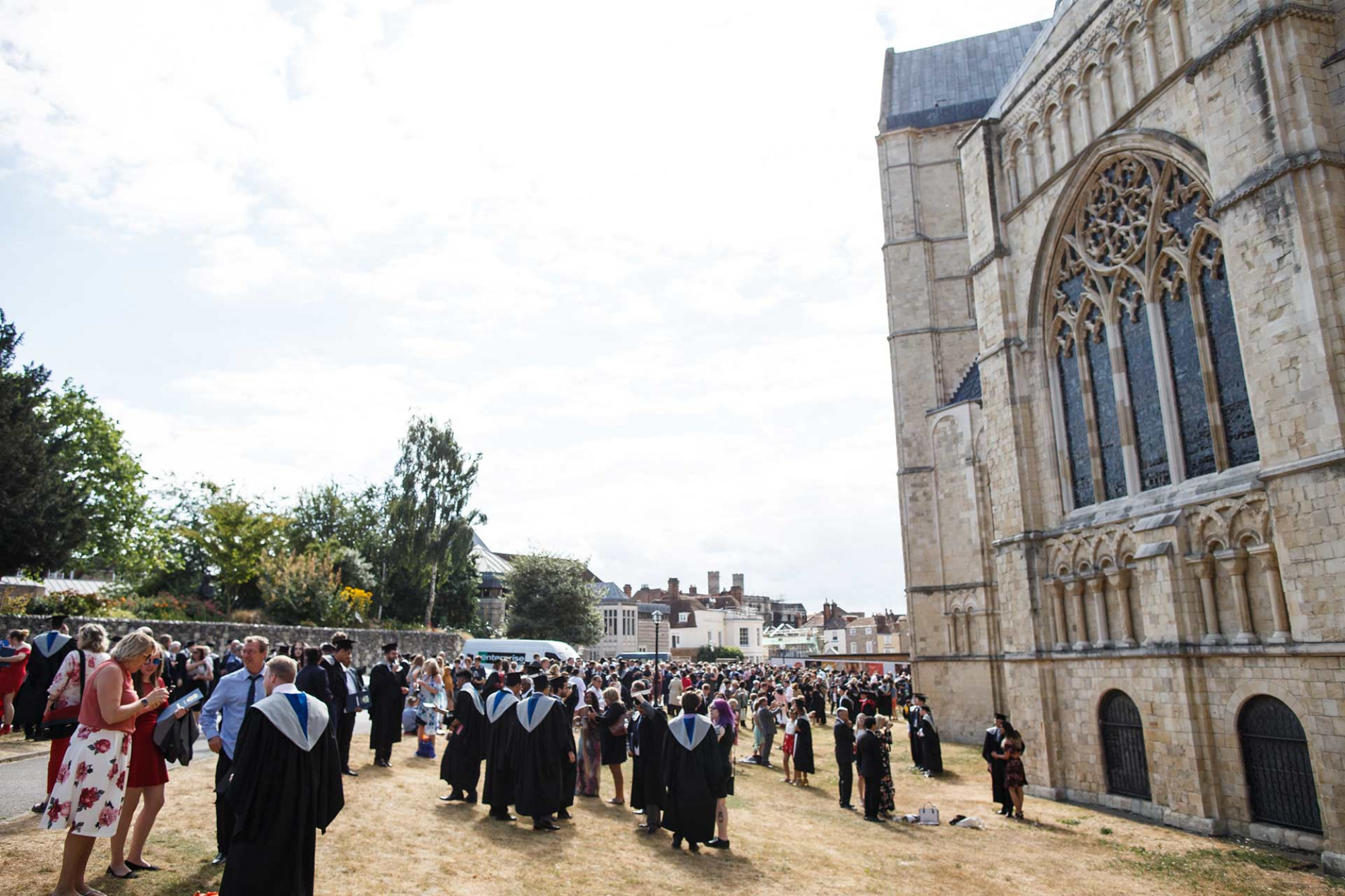 Image of graduates outside Canterbury Cathedral